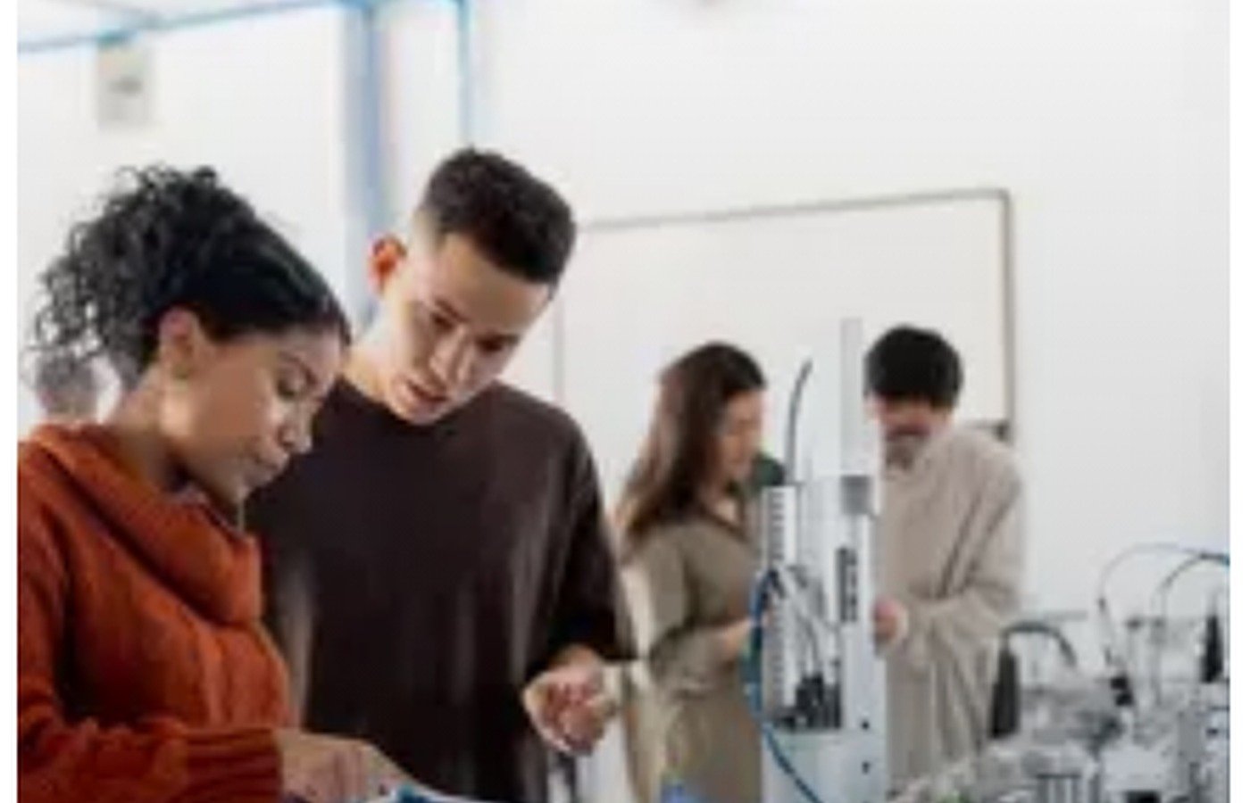 Higher education students on campus